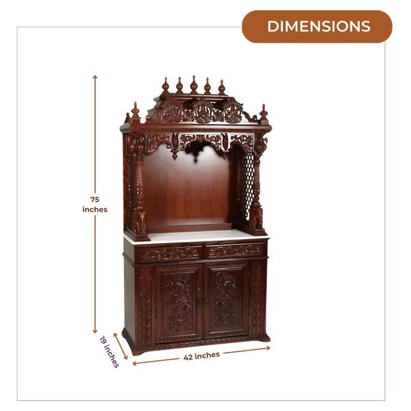 Vansidhar Teak Wood Mandap (Brown) dimensions