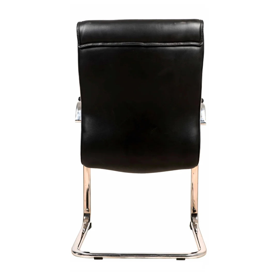 Vantar Visitor Chair with Armrest (Black) Back view