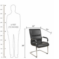 Vantar Visitor Chair with Armrest (Black)Dimensions