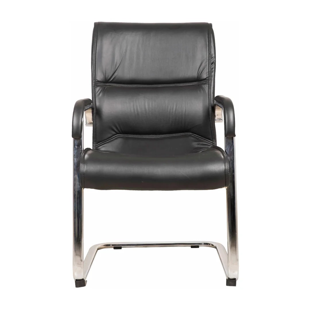 Vantar Visitor Chair with Armrest (Black)Front view
