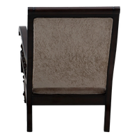Vasper Teak Wood Fabric Upholstered Arm Chair in Brown color back view