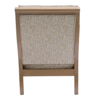 Vasper Teak Wood Fabric Upholstered Arm Chairs in Teak Beige color back view