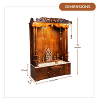 Vedamaya Teak Wood Mandap (Teak) Dimensions