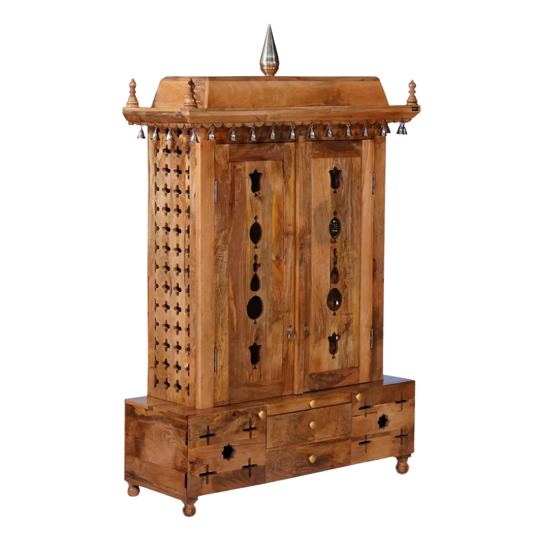 Vedansh Teak Wood Mandap (Teak) Side Angle