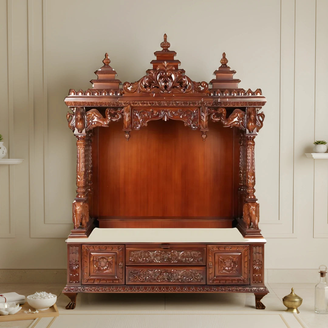 Vedanta Teak Wood Mandap (Brown) lifestyle image