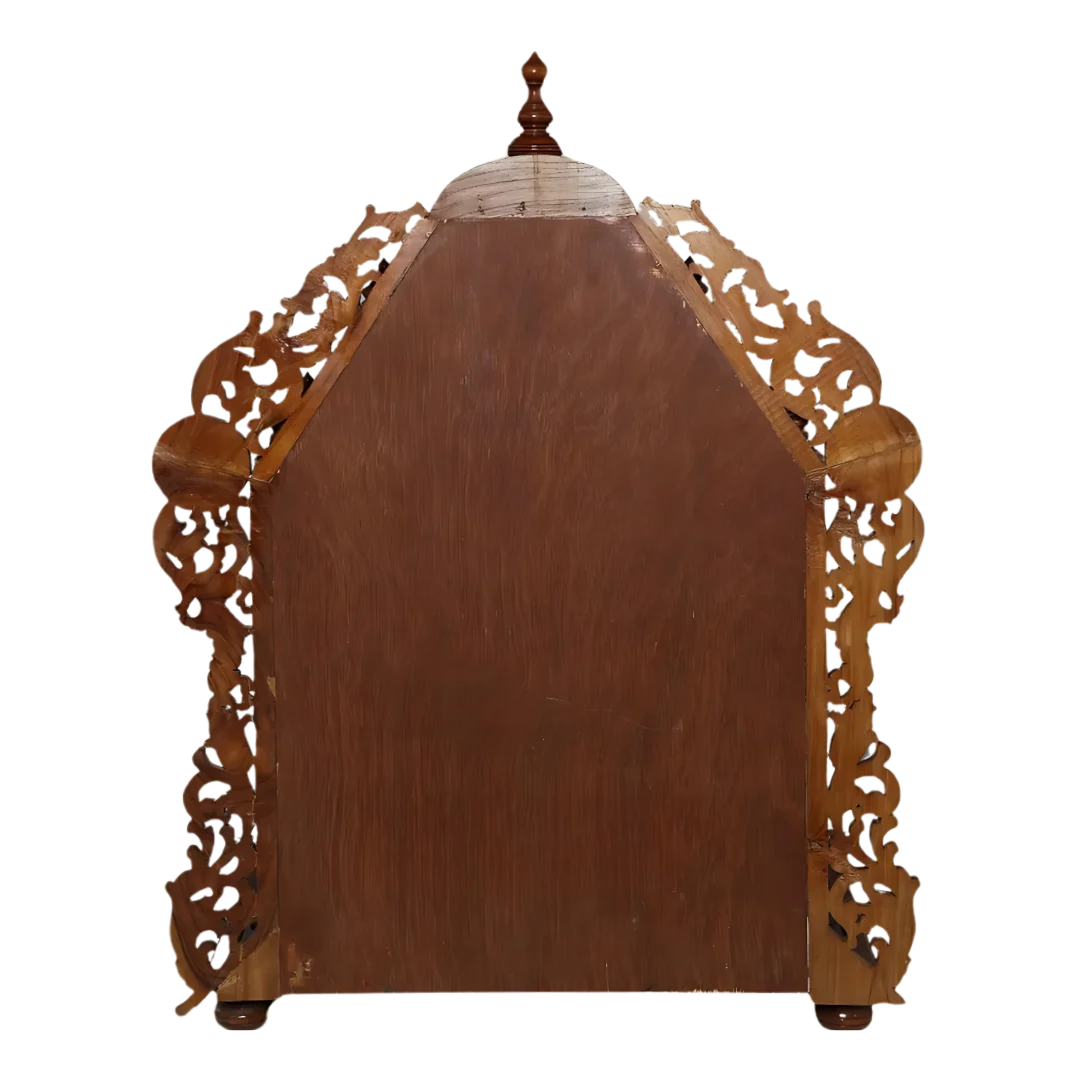 Vedarth Teak Wood Mandir (Brown) back view