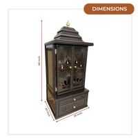 Vedmangal Teak Wood Mandap (Dark Brown) dimensions