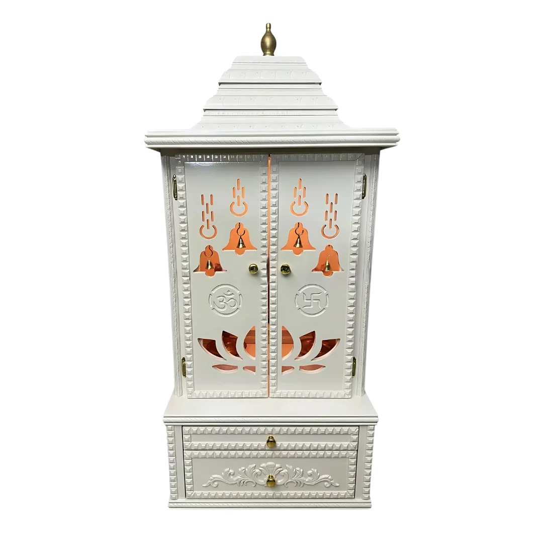 Vedmangal Teak Wood Mandap (White) front view