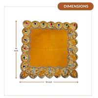 Velvet Pooja Aasan with Decorative Golden Border dimensions