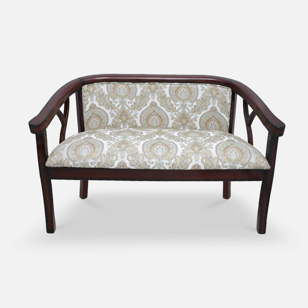 Verior Solid Wood Love Sofa (Brown) Front view