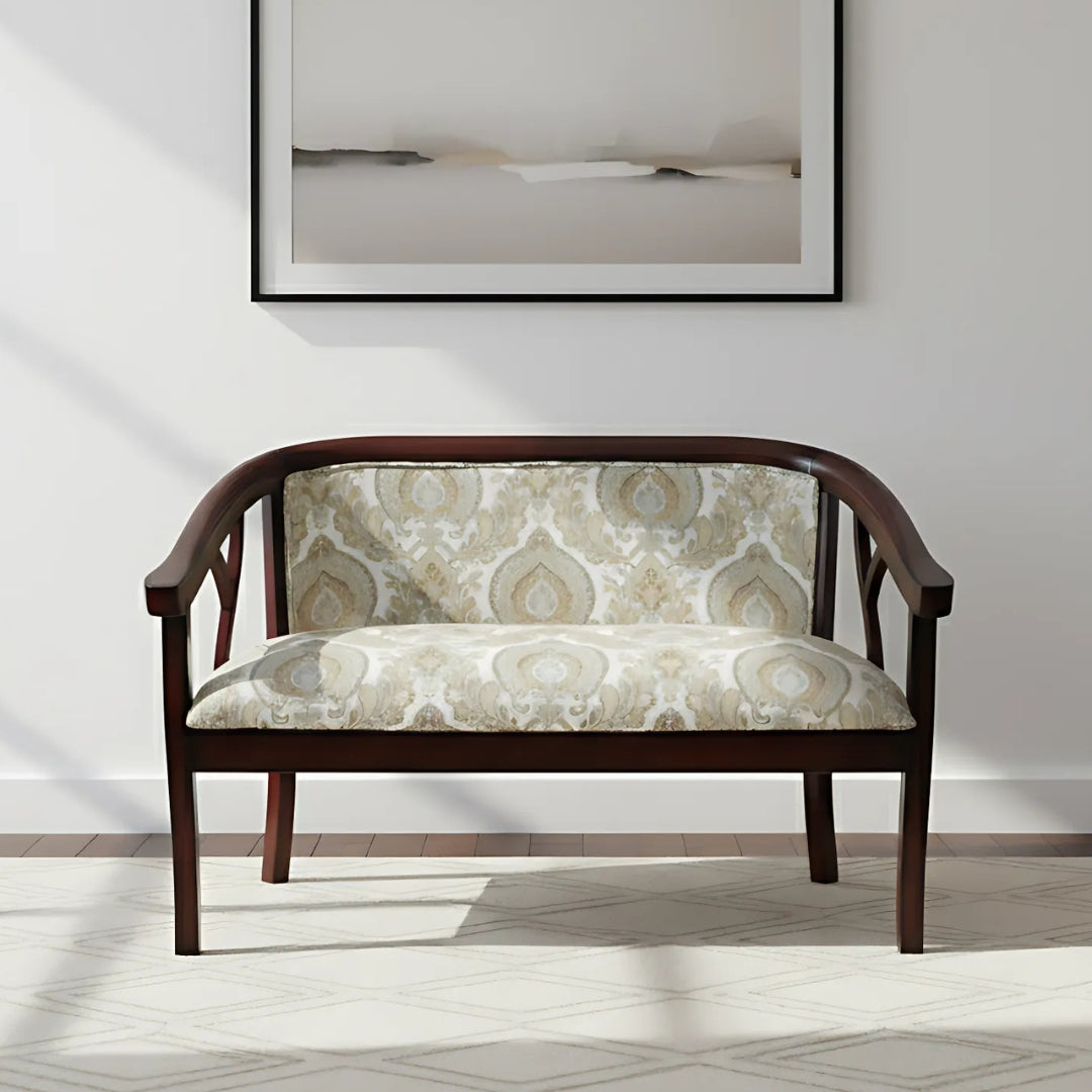 Verior Solid Wood Love Sofa (Brown) lifestyle view