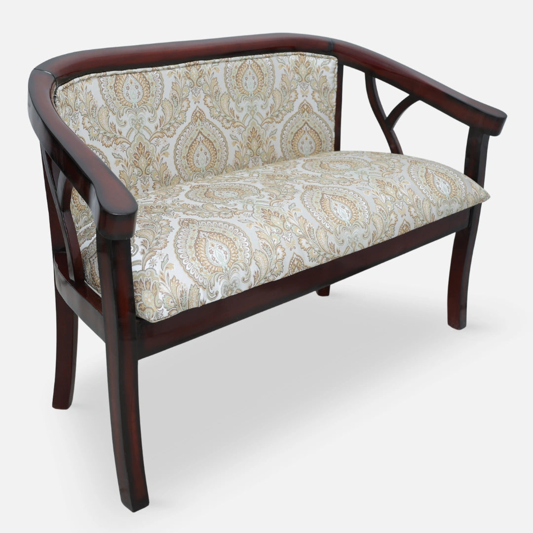 Verior Solid Wood Love Sofa (Brown) side angel