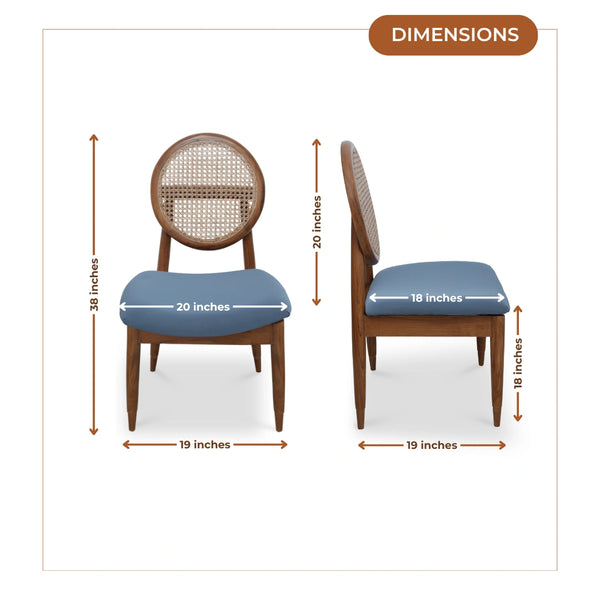 Verona Teak Wood Dining Chair (Teak) dimensions image