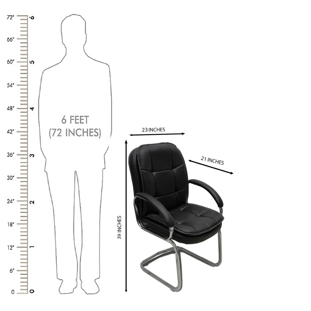 Vetra Visitor Chair with Armrest (Black) dimensions