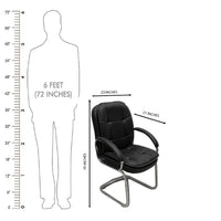 Vetra Visitor Chair with Armrest (Black) dimensions