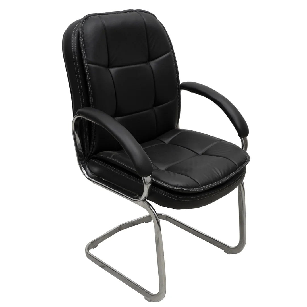 Vetra Visitor Chair with Armrest (Black) side angle