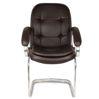 Vetra Visitor Chair with Armrest (Dard Brown) Lifestyle view Front view