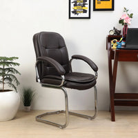 Vetra Visitor Chair with Armrest (Dard Brown) Lifestyle view