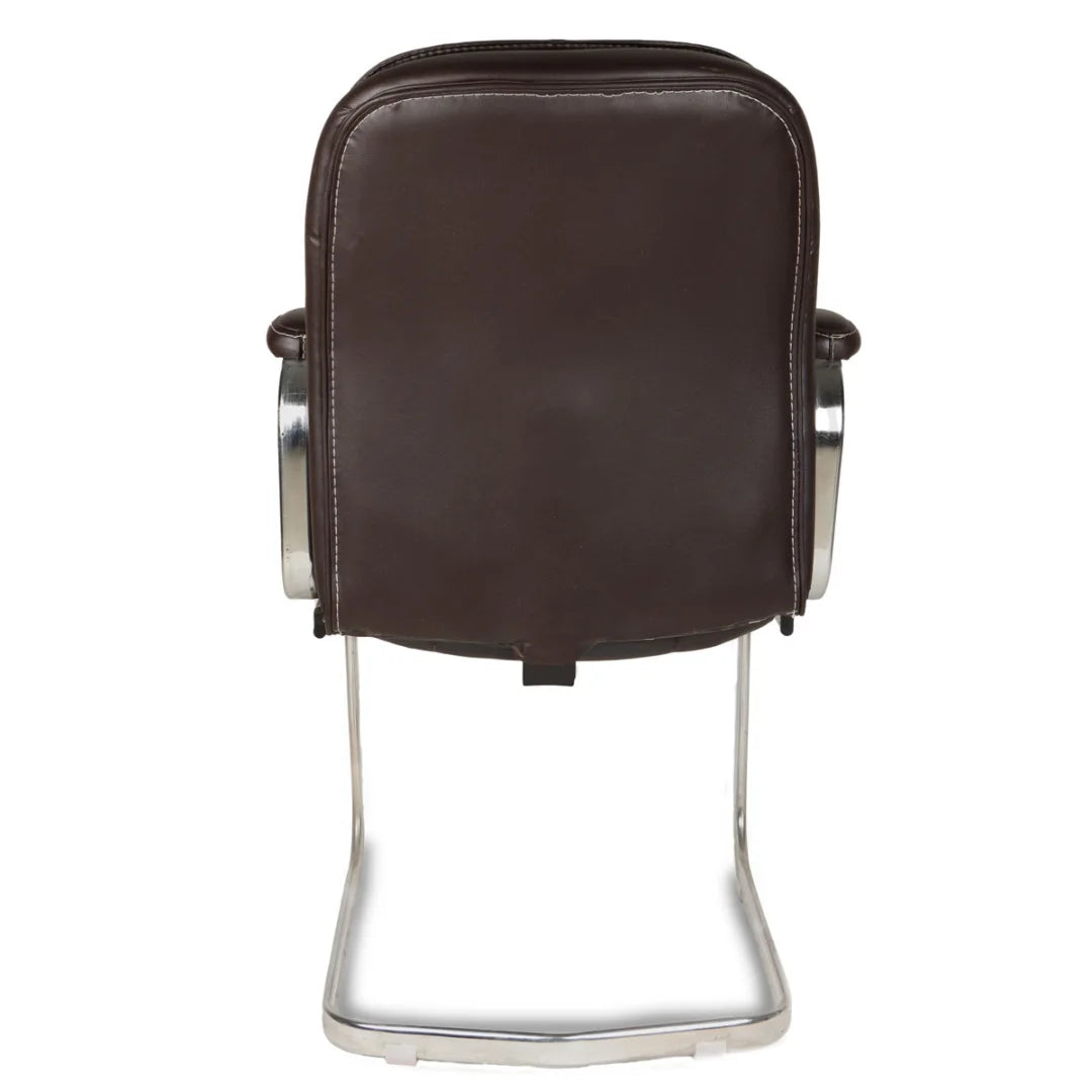 Vetra Visitor Chair with Armrest (Dark Brown) back view