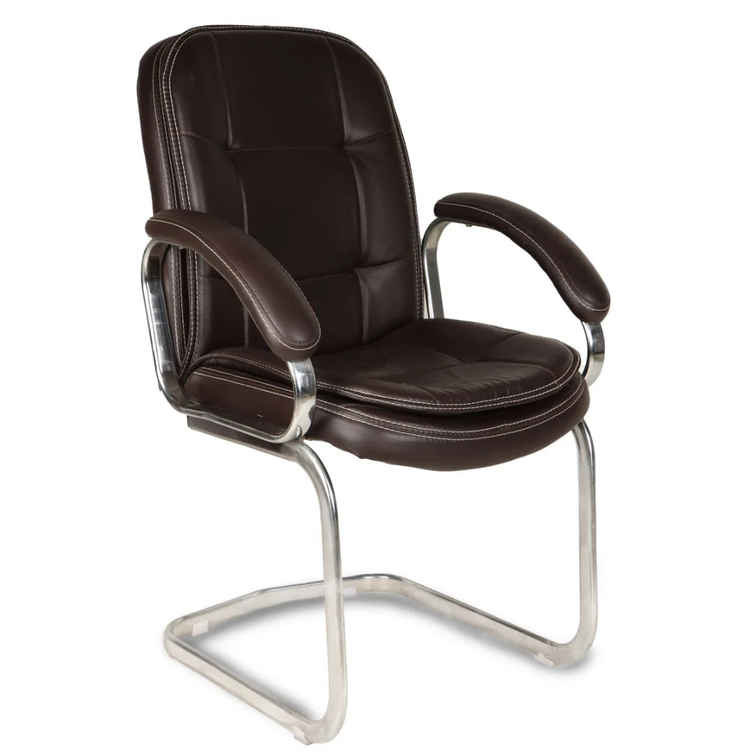 Vetra Visitor Chair with Armrest (Dark Brown) side angle