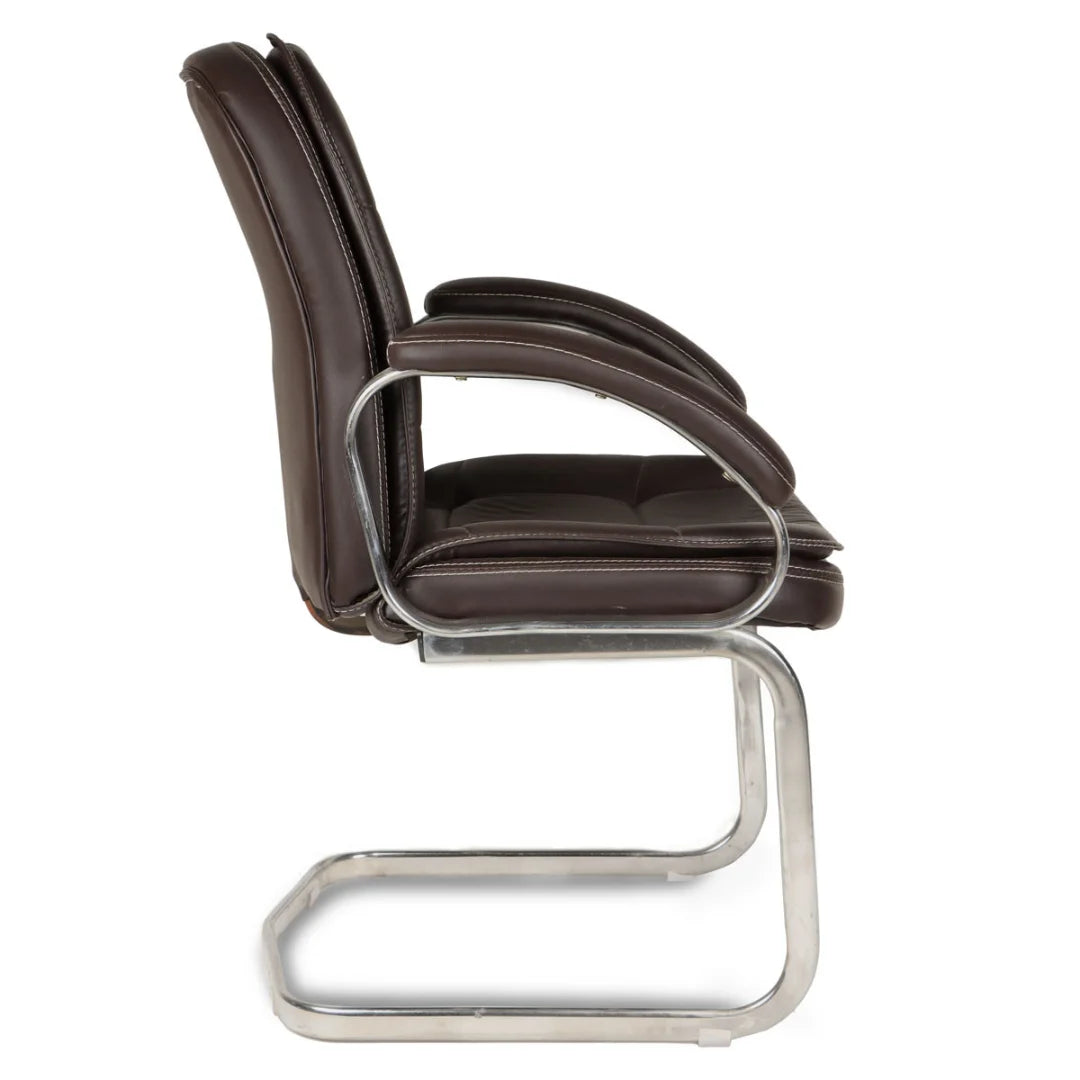 Vetra Visitor Chair with Armrest (Dark Brown) side view