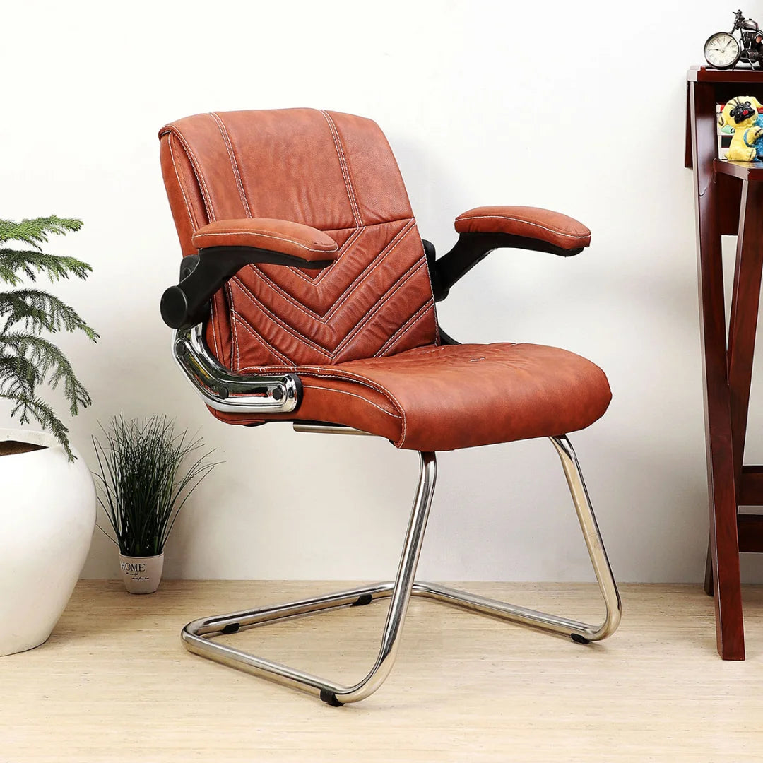 Veyron Visitor Chair with Armrest (Brown) Lifestyle view