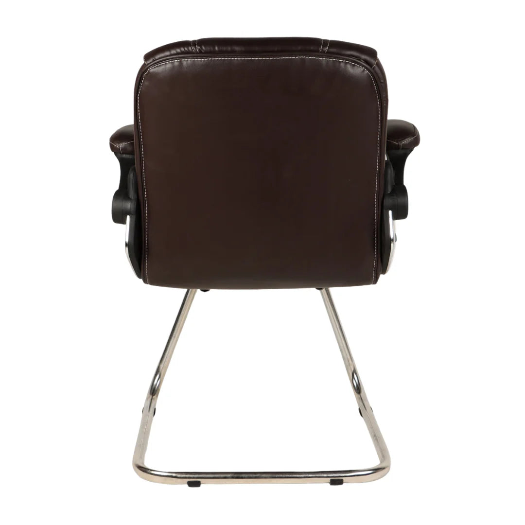 Veyron Visitor Chair with Armrest (Dark Brown) Back view