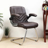 Veyron Visitor Chair with Armrest (Dark Brown)