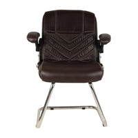 Veyron Visitor Chair with Armrest (Dark Brown) Front view