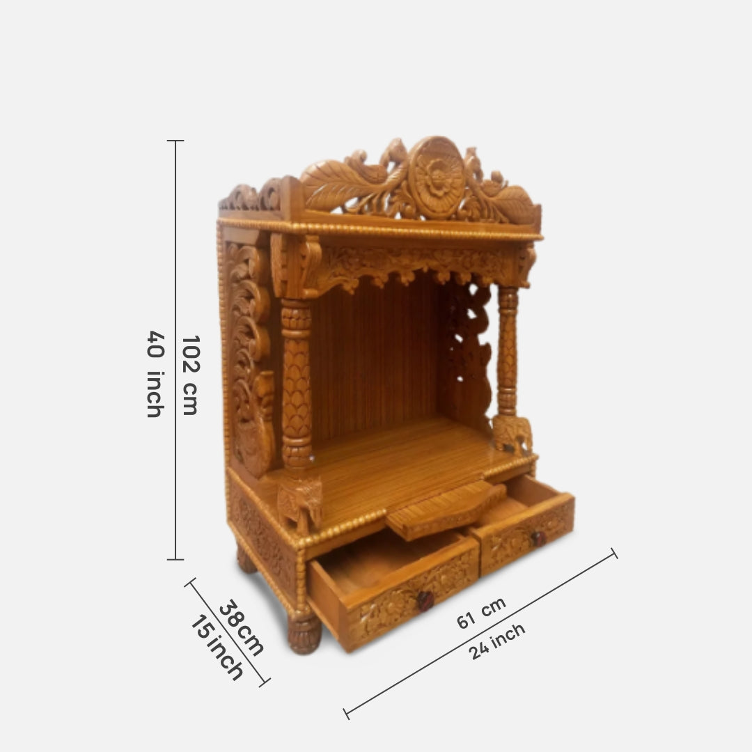 Vidya Teak Wood Mandir (Teak) dimensions