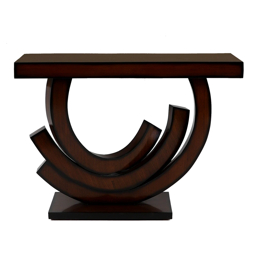 Warc Solid Wood Console Table in Brown color back view