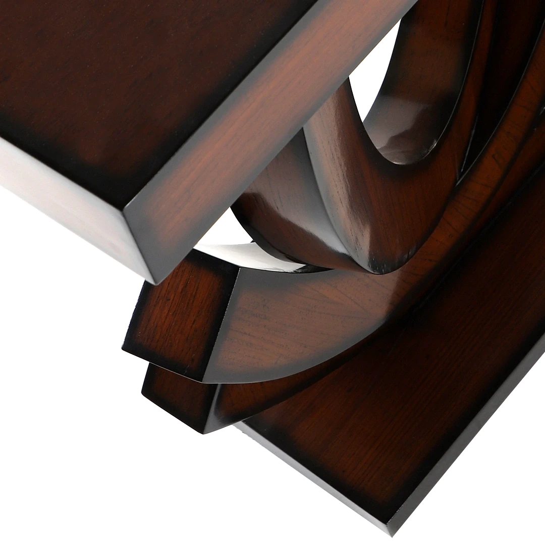 Warc Solid Wood Console Table in Brown color zoom view