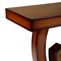 Warc Solid Wood Console Table in Teak color zoom view