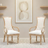 Wlipsy Solid Wood Fabric Arm Chairs (Teak Gold)