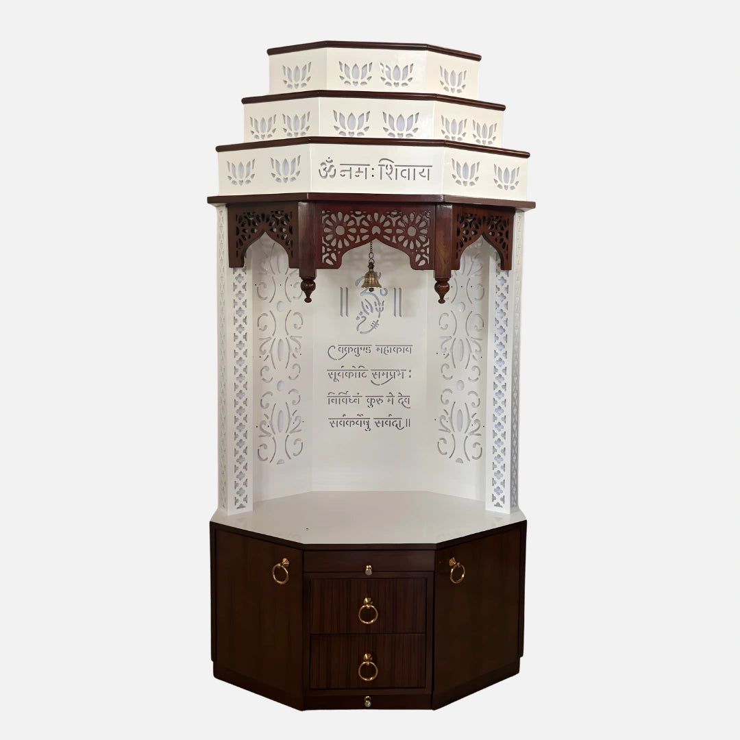 Yatharth Teak Wood Mandap (White) front view