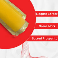 Yellow Velvet Pooja Aasan with Silver Floral Border – 14x28 Inch pattern view