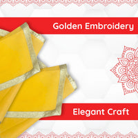 Yellow Velvet Pooja Aasan with Silver Floral Border – 14x28 Inch specalation view