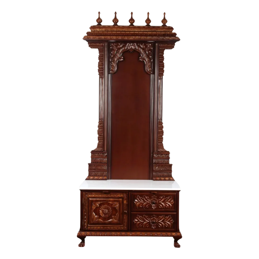 Yogika Teak Wood Mandap (Brown) Front view