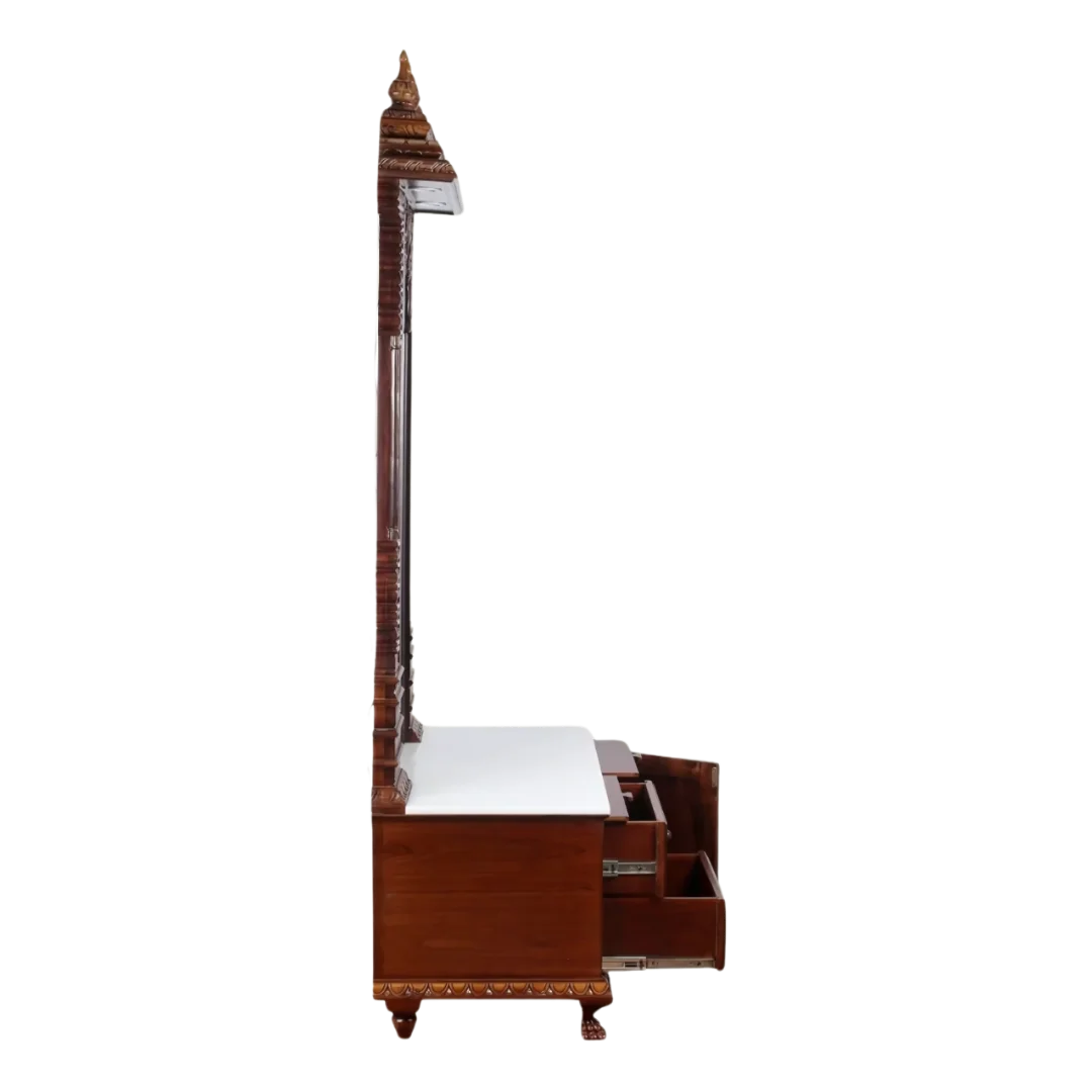 Yogika Teak Wood Mandap (Brown) side view