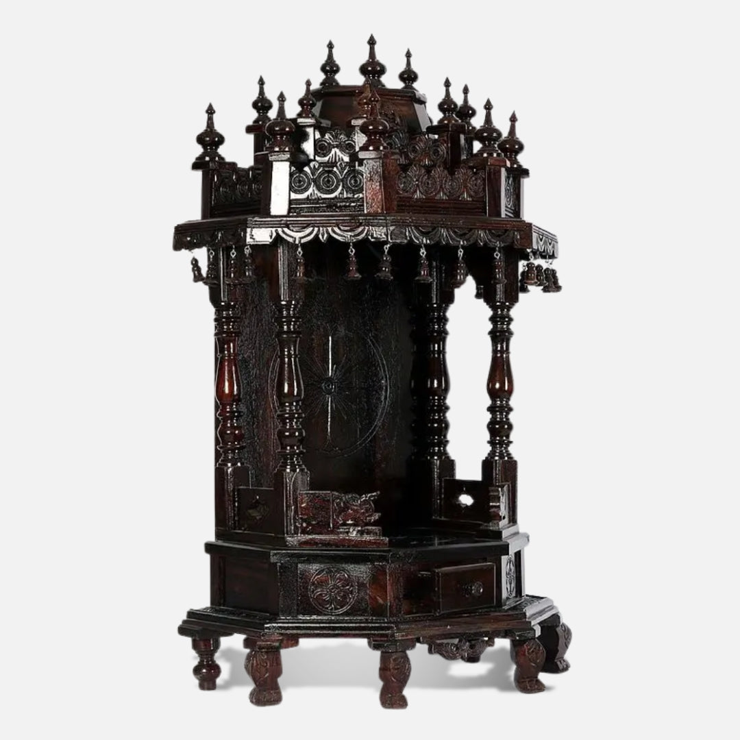 Yugadharma Teak Wood Mandir (Wenge) side angle