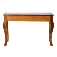 Ziri Solid Wood Console Table in Teak color back view