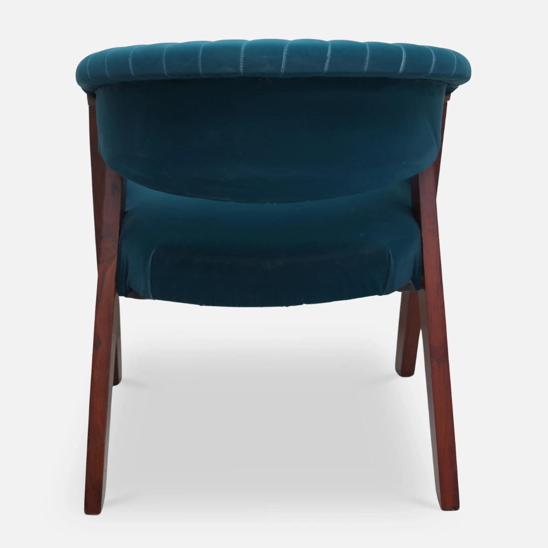 Ziva Teak Wood Arm Chair (Brown) back view