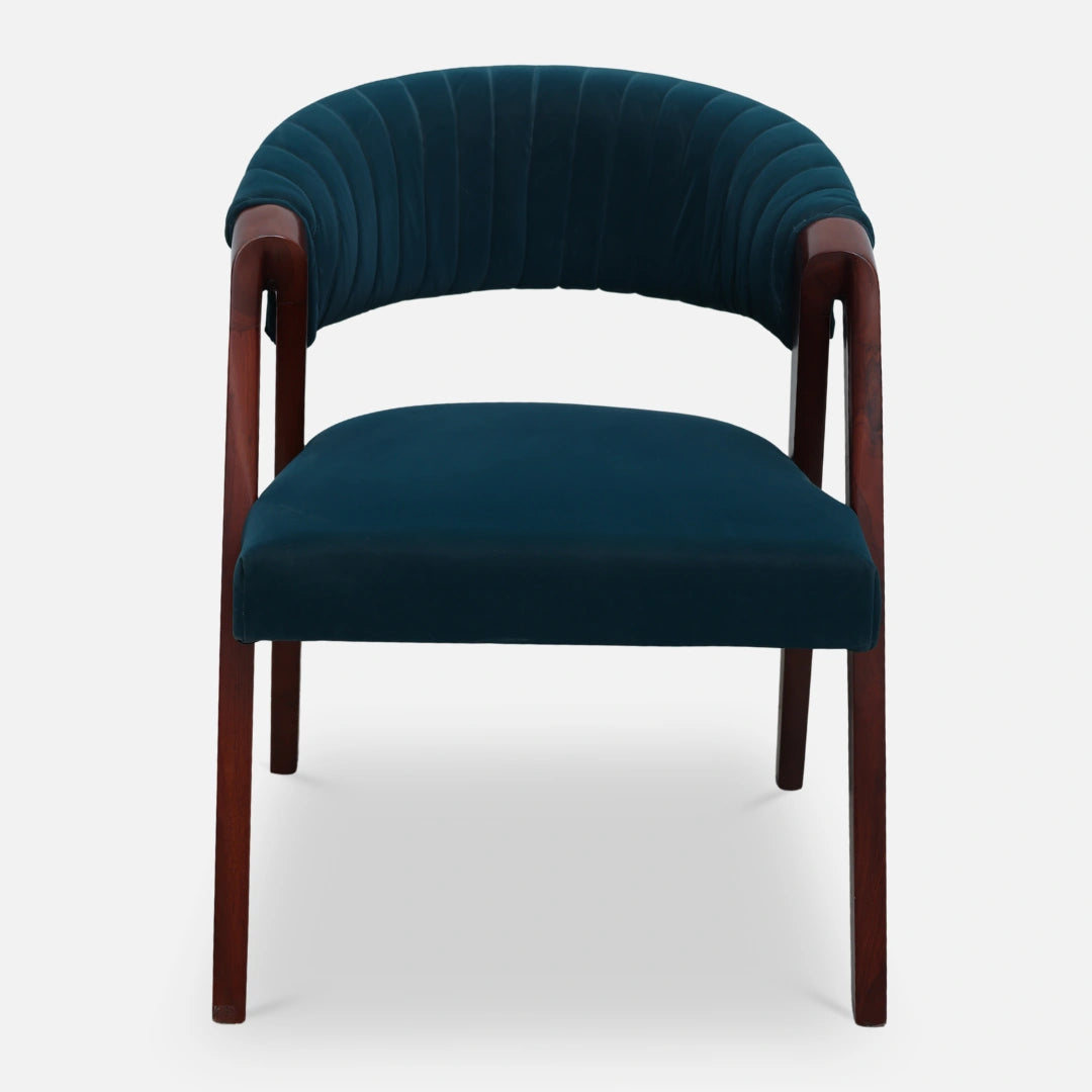 Ziva Teak Wood Arm Chair (Brown) front view
