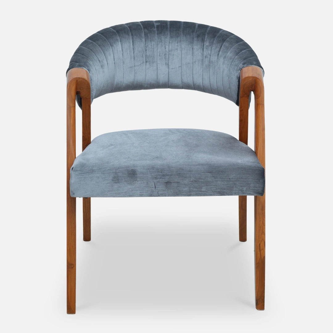 Ziva Teak Wood Arm Chair (Teak) front view