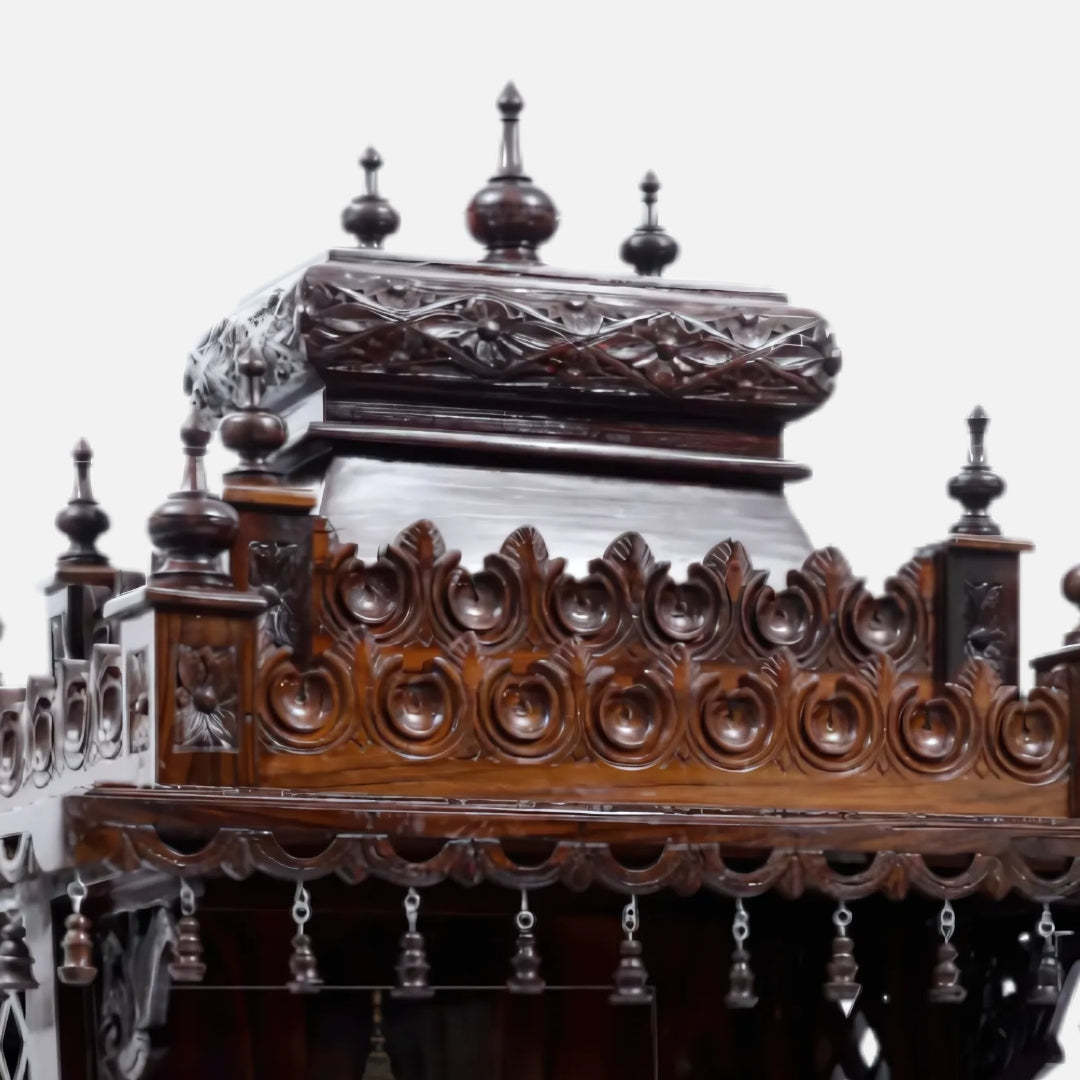 Zoom view of Sannidhi Teak Wood Mandir (Brown)