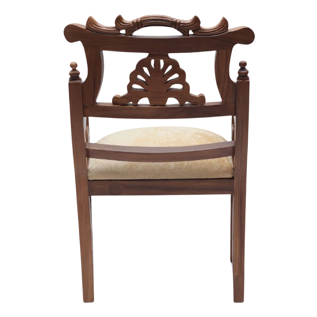 Zorano Teak Wood Arm Chairs (Teak Gold) Back View