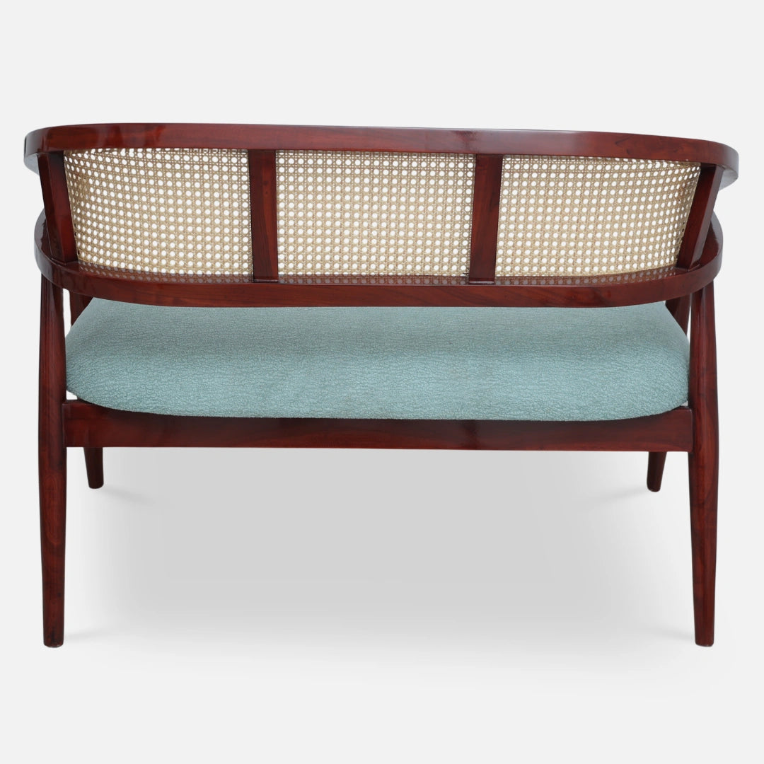 Zylen Solid Wood Love Sofa (Brown) back view