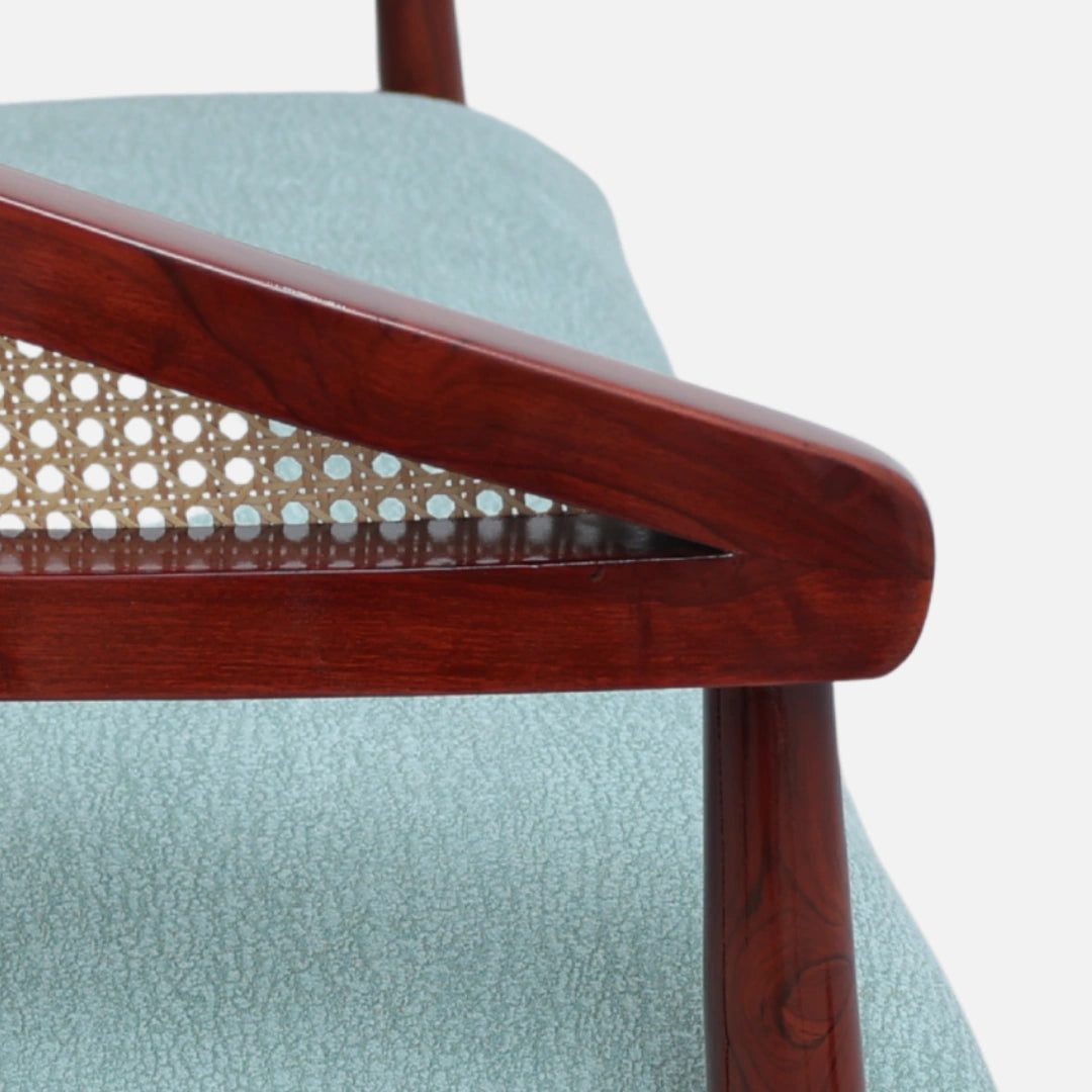 Zylen Solid Wood Love Sofa (Brown) close view