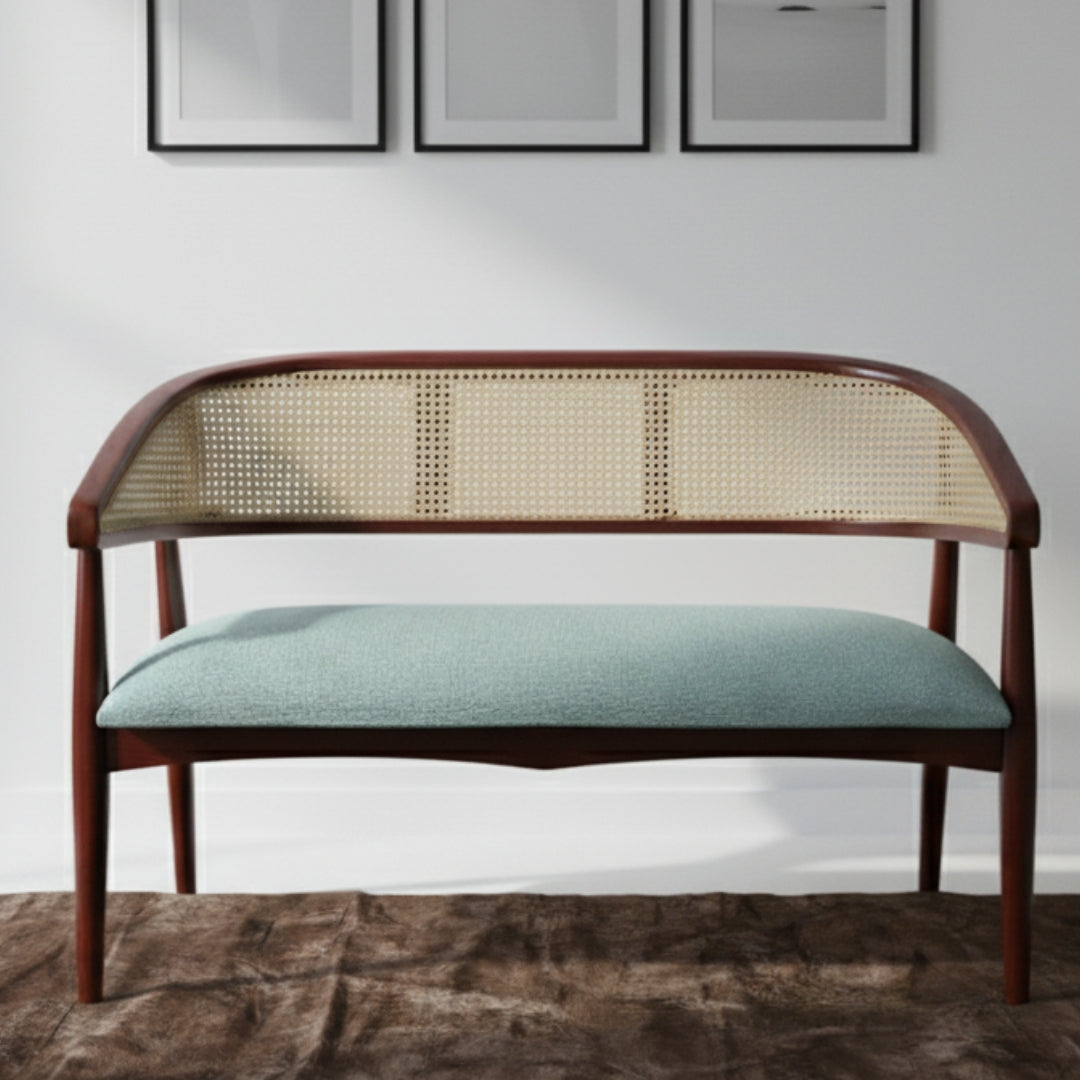 Zylen Solid Wood Love Sofa (Brown) lifestyle view
