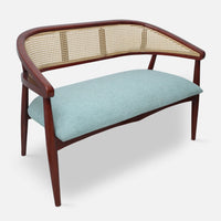 Zylen Solid Wood Love Sofa (Brown) side angle